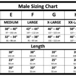 Radiation Protection Lead Apron Male Sizing chart